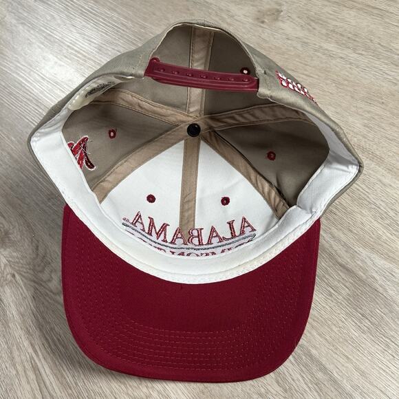 Vintage Alabama Crimson Tide Hat Snapback College Youngan Beige Red Cap - Picture 3 of 9